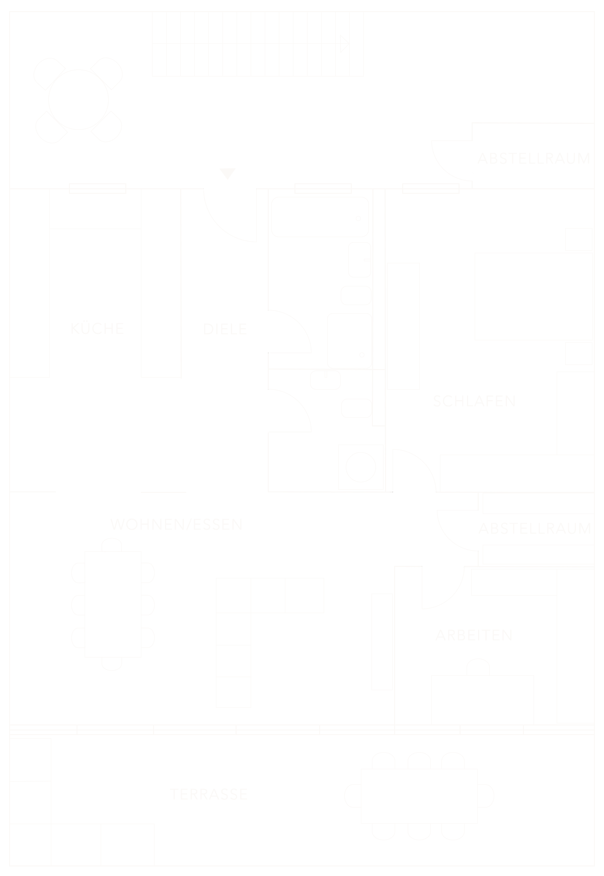 Grundriss einer 3 Zimmer Wohnung mit Balkon z