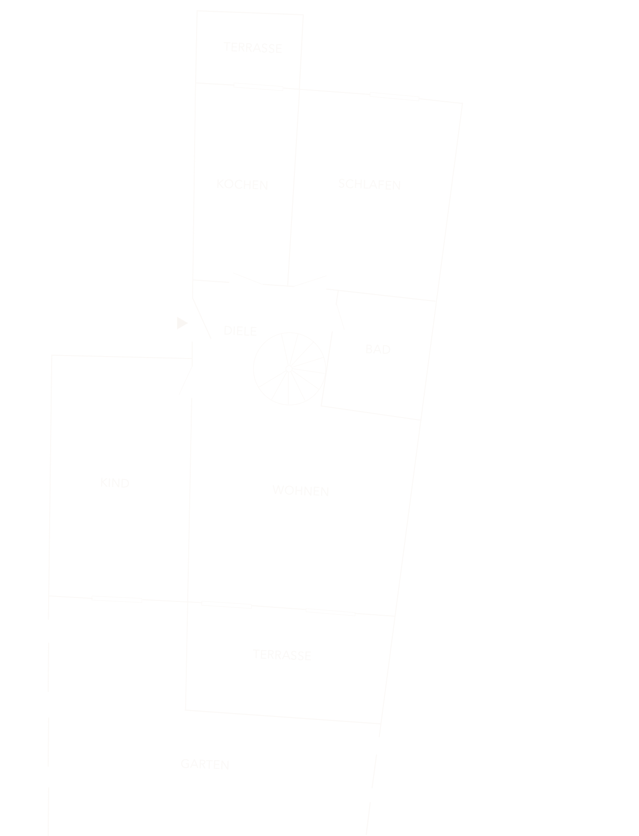 Grundriss einer hellen 3 Zimmer Wohnung mit zwei Terrassen 